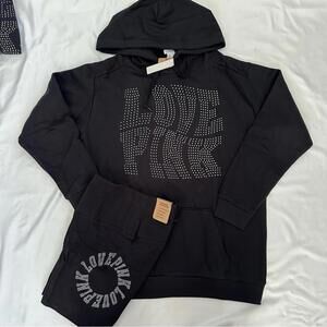 Victoria Secret Bling Hoodie and Biker shorts Set